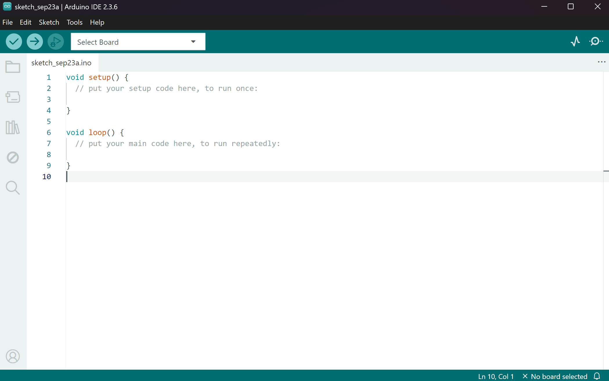Открытая Arduino IDE